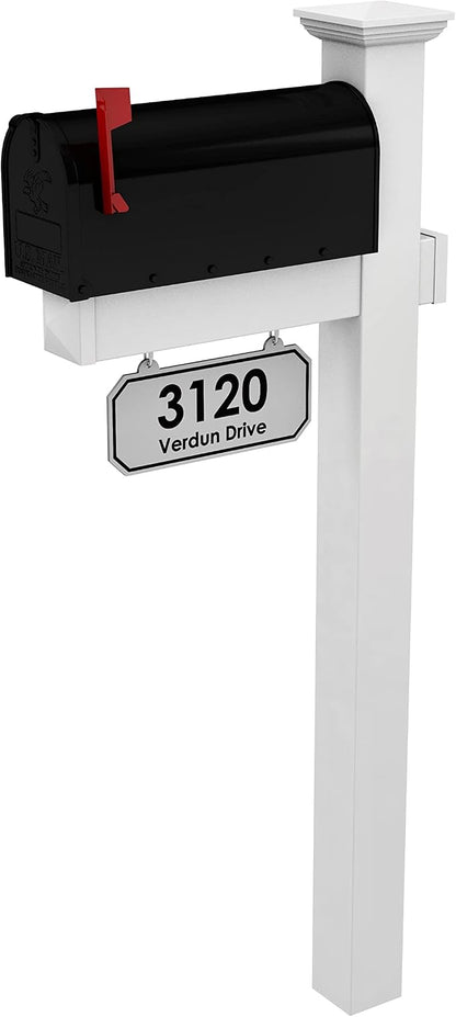 The Harrison Vinyl/PVC Mailbox Post - White (Includes Mailbox)