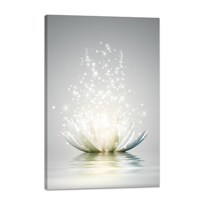 Lotus Floral Canvas Prints Art for Zen Office Decor Wall Art Meditation Pictures Modern Artwork Painting Framed Ready to Hang(16x24inch)