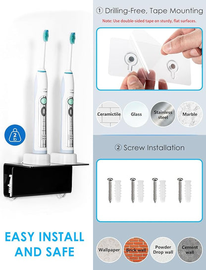 OAPRIRE Electric Toothbrush Holder Wall Mounted, Acrylic Electric Toothbrush