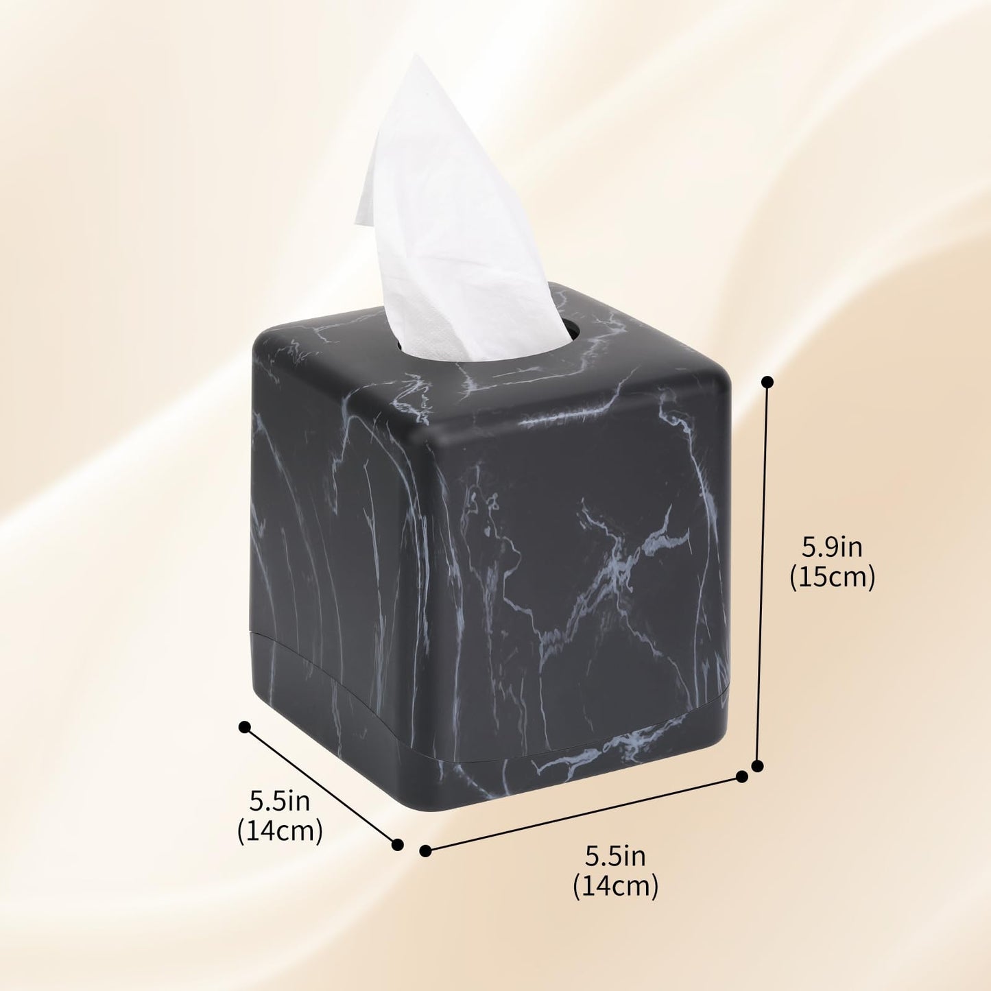 MOCHTERO Marble Pattern Square Tissue Box Cover,Modern Tissue Holders Decor,for Bathrooms, Bedroom, Dinner Table, Office