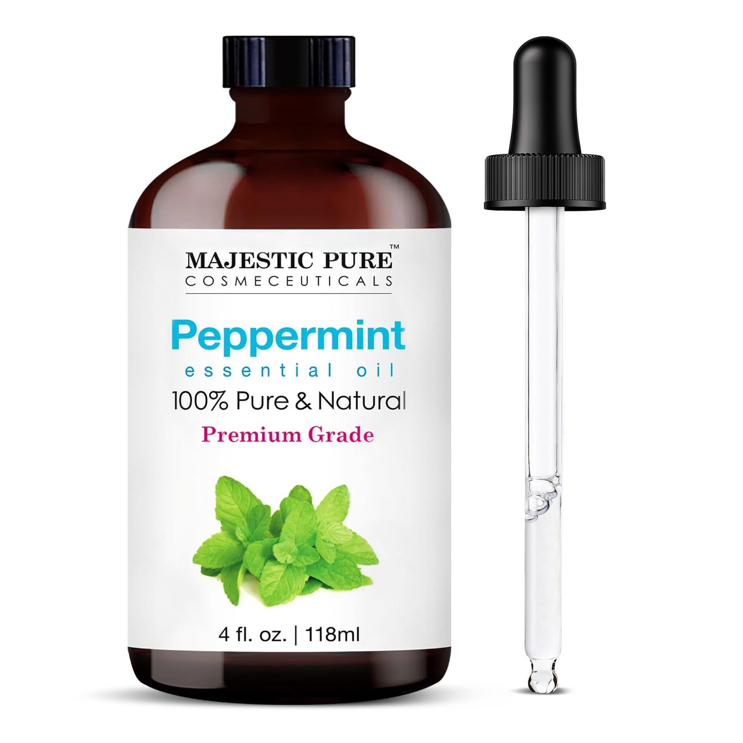 Majestic Pure Lavender Essential Oil with Glass Dropper - Huge 4 Fl Oz - 100% Pure and Natural Lavender Oil - Premium Grade Essential Oils for Diffuser, Aromatherapy, Soap and Candle Making