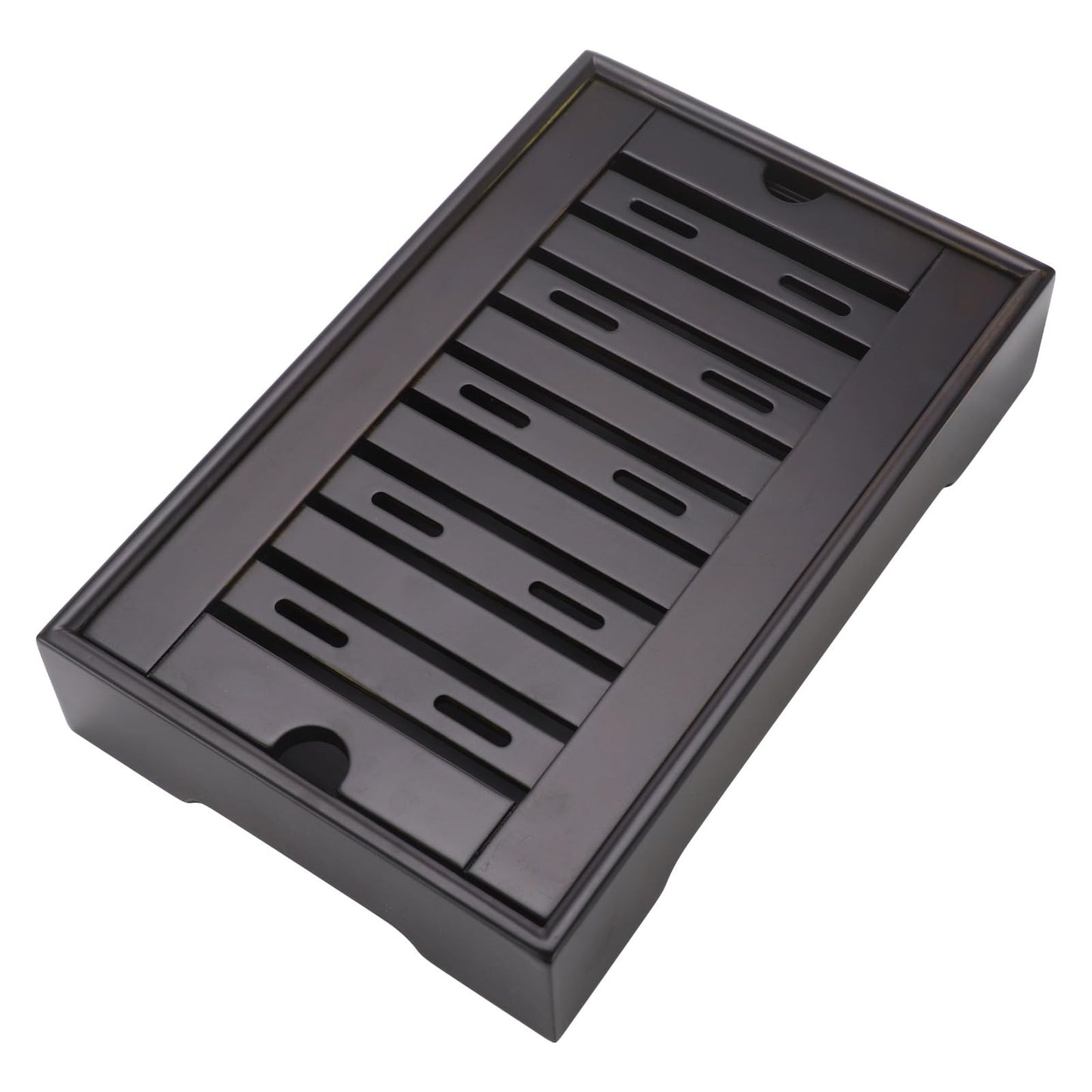 Drainage Tea Serving Tray for Gongfu Tea Set, Wooden Drainage Serving Board for Teapot Cups, Small 11.0 x 7.1 x 2.2 in Kung Fu Tabletop Tray, Compact Ceremony Accessories for Home Brewing