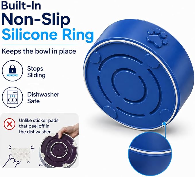Slow Feeder Dog Bowls – 1.5-Cup Ceramic Dog Bowl Slow Feeder – Microwaveable Dog Slow Feeder for Small and Medium Dogs – Lead and BPA-Free Ceramic Pet Bowl – Pet Feeder for Fast Eaters