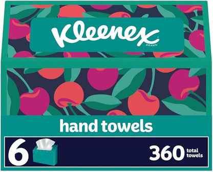 Kleenex Disposable Paper Hand Towels, 6 Boxes, 60 Tissues per Box, Packaging