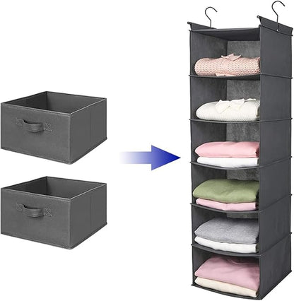 MAX Houser Hanging Shelf Closet Storage Organizer Removable Drawers ，Hanging