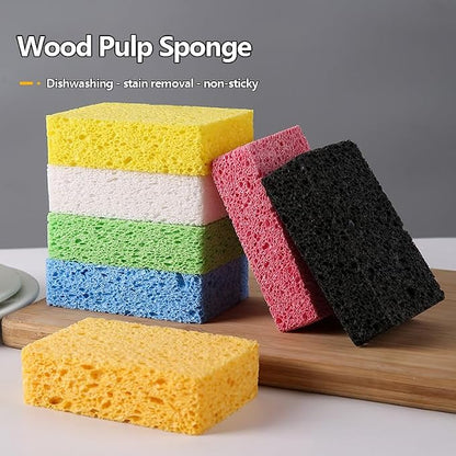 12 - Pack Non-Scratch Scrub Sponges - Sponges for Dishes and Washing Dishes, Cleaning Sponges for Kitchen Home Bathroom Cars, Funny Cut-Outs DIY for Kids (Blue)
