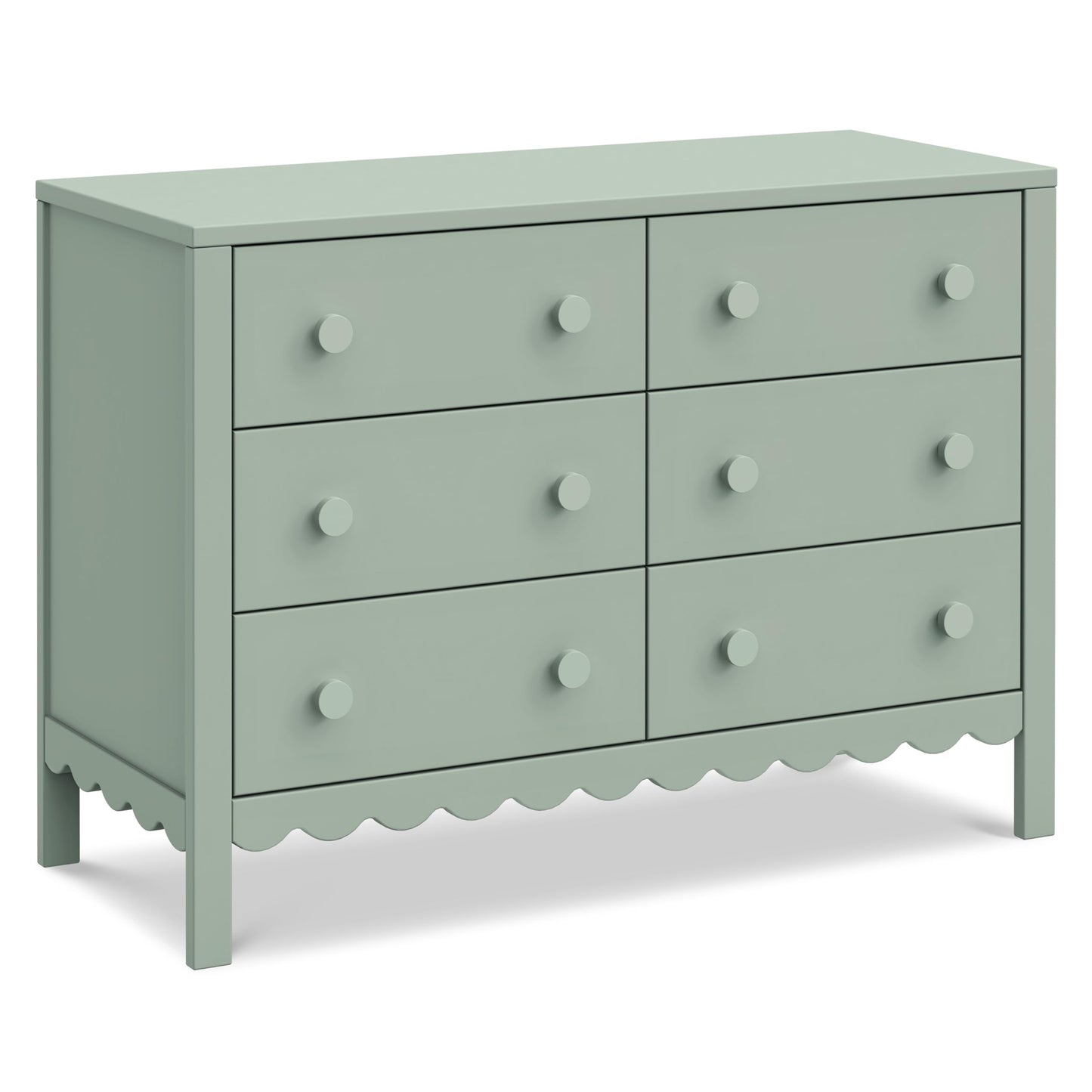 Davinci Sammy Scallop 6-Drawer Dresser in Light Sage