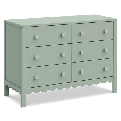 Davinci Sammy Scallop 6-Drawer Dresser in Light Sage