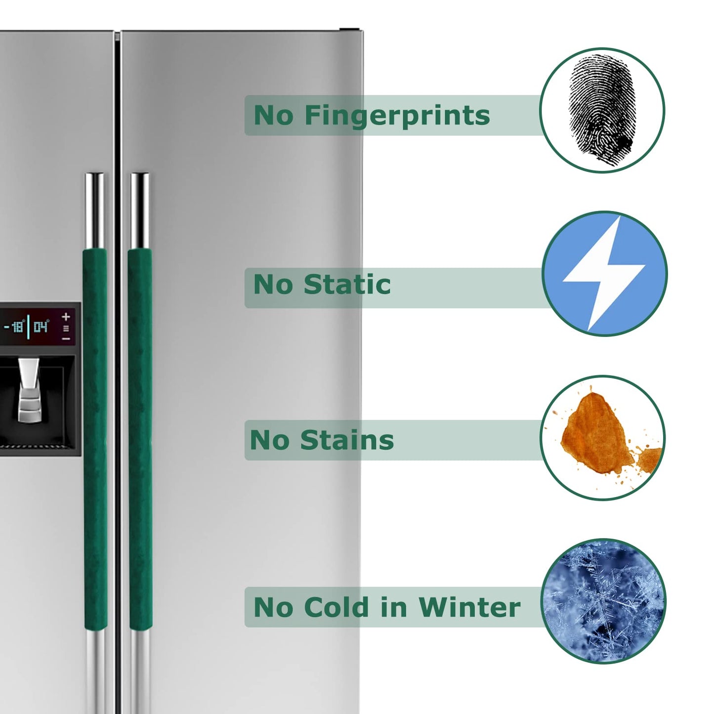 3PCS Refrigerator Door Handle Covers Kitchen Decor Keep Appliance Clean Anti-Static Stains for Fridge Dishwashers Velvet (Pink)