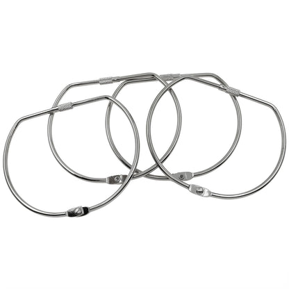 safycaby 4 PCS Washi Tape Storage Ring D Shape and Paper Tape/Key Storage Ring Silver Binding Rings for DIY Decorating and Paper Finishing (8inch)