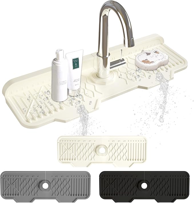 Silicone Sink Mat Splash Guard-17" x 6'' Sink Splash Guard, Kitchen Sink