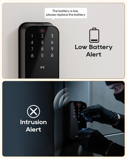 DREAME Smart Door Lock Turbo lite, Smart Locks for Front Door homekit, Apple Home Key Support, 12-Months Battery Life, AI Fingerprint, Smart Deadbolt Lock with App Control, IP54 Waterproof, Auto Lock