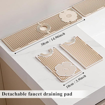 Faucet Mat for Kitchen Sink Splash Guard, 15 Inch Long Faucet Draining Mat