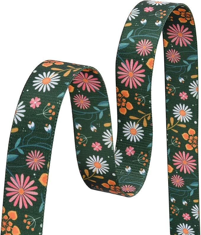 Mihqy Dog Collar and Leash Set with Bohemia Floral Tribal Geometric Patterns - Soft Ethnic Style Collar Adjustable for Small Medium Large Dogs(Dark Green Flower Set,S)