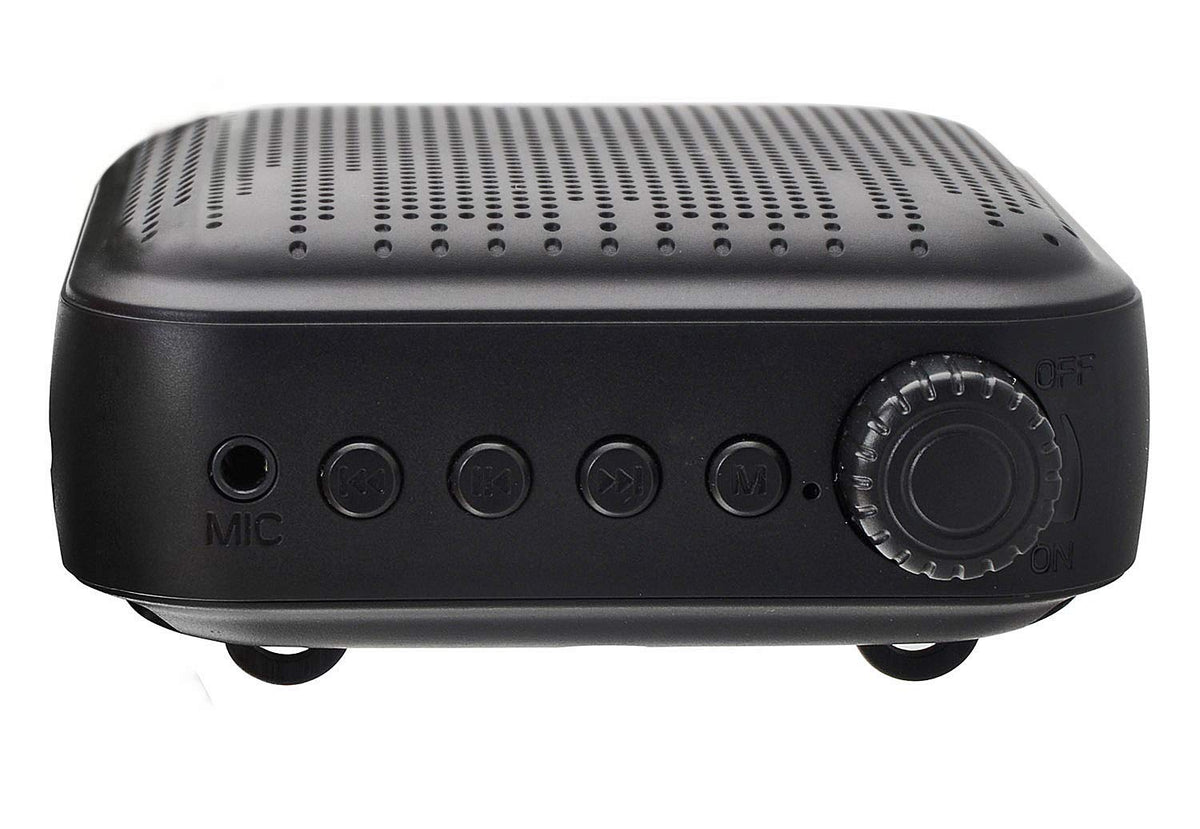 Voice Amplifier 12W Rechargeable PA System (1200mAh) with Wired Microphone for Teachers, Coaches, Tour Guide and More (Black)