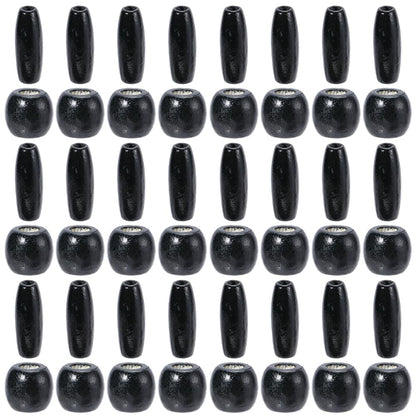 PONABEADIY 2 Styles 200PCS Natural Black Wooden Beads with Hole Oval Barrel Wood Handmade Dyed Macrame European Charms Loose Bead for Jewelry Making Bracelet Hair Braid Christmas DIY Crafts Supplies
