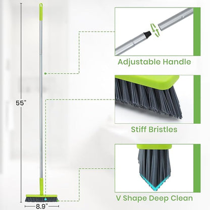 Grout Cleaner Brush with Long Handle, Floor Scrub Brush