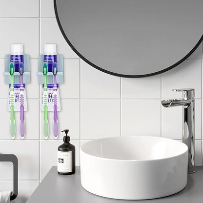 2 PCS Self-Adhesive Toothbrush Holders Wall Mounted, Water Proof Toothbrush Hook