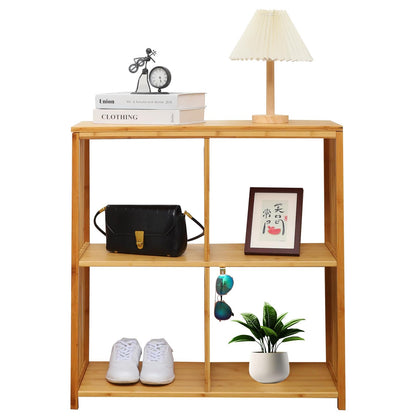 BAMHIGHS 2025 Upgraded 2x2 Cube Storage Shelf - Premium Kallax Alternative | Eco-Friendly Bamboo Bookshelf | Heavy-Duty Organizer for Living Room, Nursery & Office