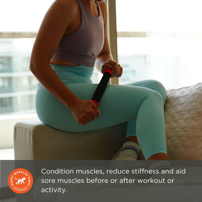 Tiger Tail 18in Massage Stick Portable Roller, Handheld, Deep Tissue Foam Roller, Body Massage and Myofascial Release Tool for Legs, Neck, Calves, Thighs, Shins & Back, The Original 18, Made in USA
