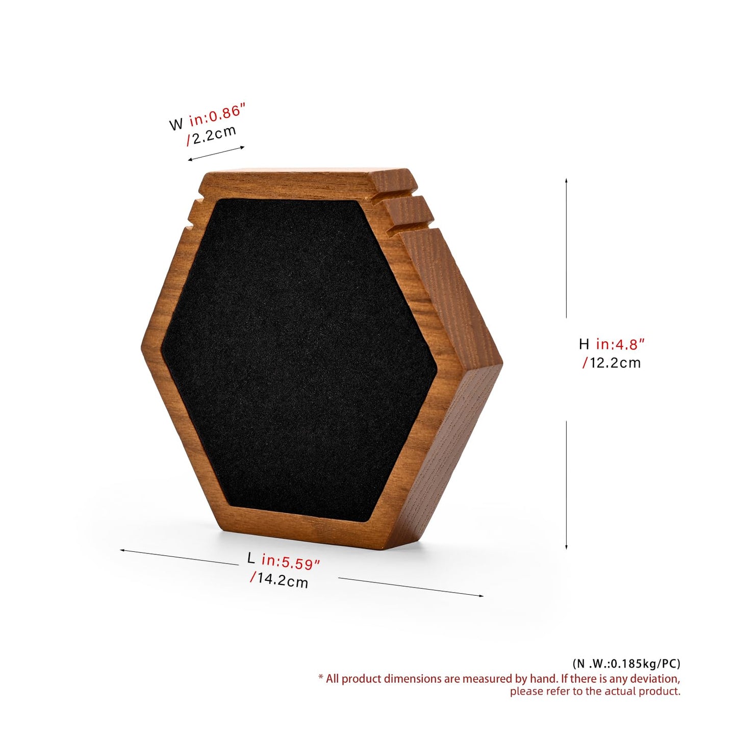 Woodten Solid Wood Hexagon Necklace Holder Stand Retail Hanging Jewelry Necklace Stand Display for Vendors(Black)