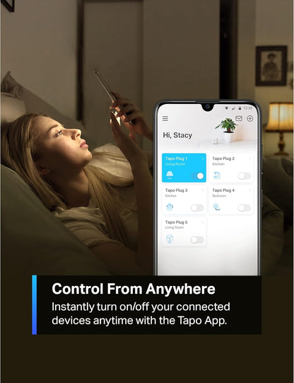 TP-Link Tapo Smart Plug Mini 15A, Smart Home Wi-Fi Plug, Super Easy Setup, Compatible with Alexa & Google Home, No Hub Required, UL Certified, 2.4G WiFi Only, White, Tapo P105(4-Pack)