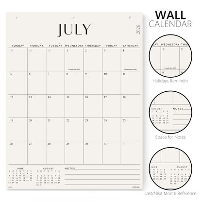 Jotsome Large Wall Calendar 2026-2027, Monthly Wall Calendar From Now to June 2027 17 x 22 inch in Home and Office for Easy Organizing (Now - Jun 2027, 17" x 22")