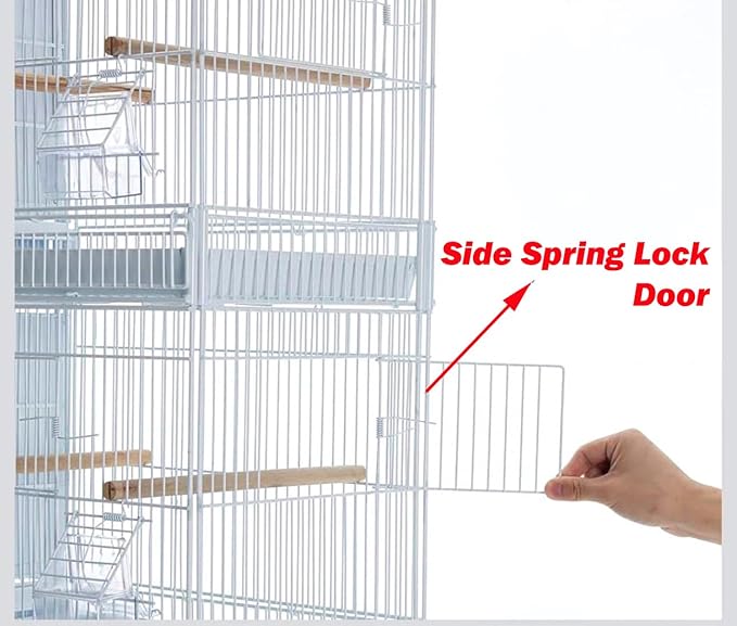 No Rust Stainless Galvanized Zinc Plated 4 of Stack and Lock Double Breeder Breeding Bird Flight Cage with Removable Divider and Breeder Doors 26.5" x 11" x 15"H