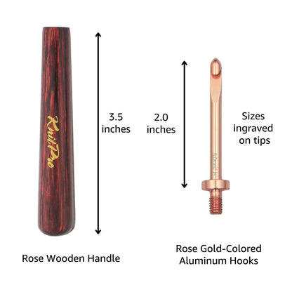 KnitPro Oasis Chunky Set Crochet Hooks 2 inch Size 5.5, 6.0, 6.5, 7.0, 8.0, 9.0, 10.0 mm Interchangeable, Stitch Markers, Measuring Tape & More, Fabric Case with Project Bag