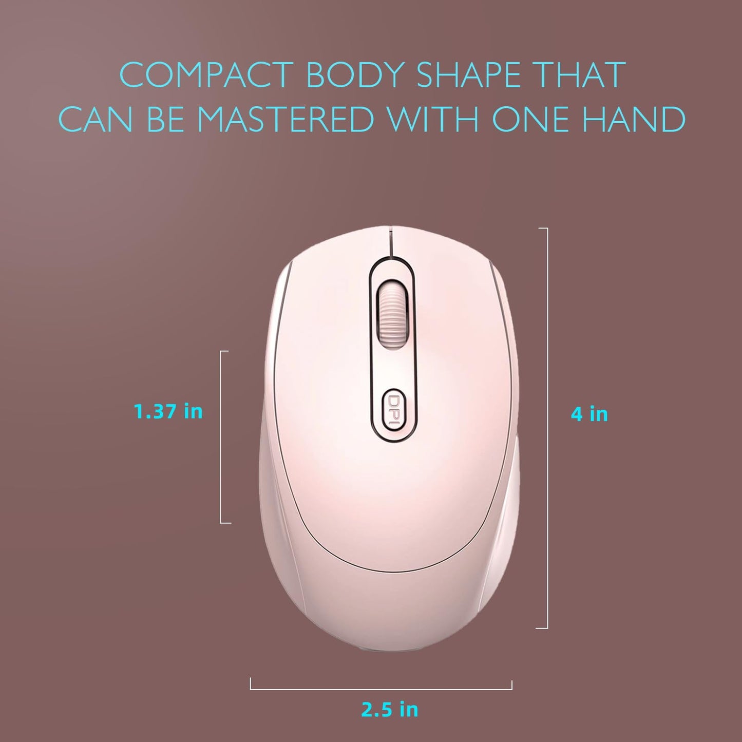 ONE-UP Wireless Mouse, 2.4G, Silent, USB Nano Receiver, for Laptop, Chromebook, PC, Mac, Windows and School Work (Black)