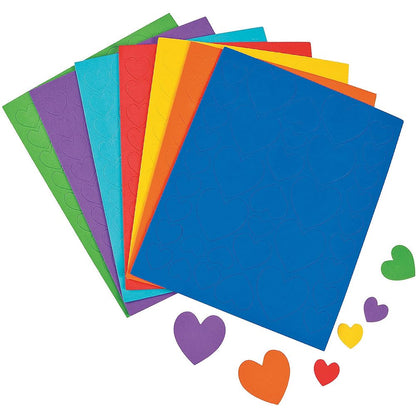 Fun Express Valentines Stickers Heart Stickers Foam 532 Piece Bulk Set - Valentine Stickers for Kids Classroom Crafts & Scrapbook Supplies | Self-Adhesive Hearts for Valentine Day Crafts Projects
