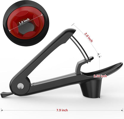 Cherry Pitter - Makmzoon Cherry Pitter Tool Stainless Steel Rod(Black) | Hand-held push design Easy to Clean and Store With Lock Design Great for Making Cherry Jam