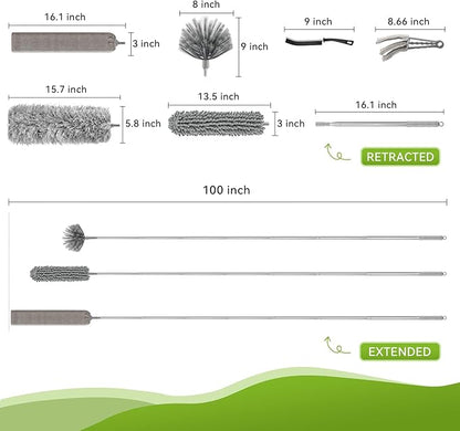 12-in-1 Professional Deep Cleaning System, 100-inch Extendable Duster
