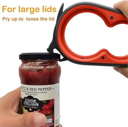 Jar Opener for Weak Hands, 5 in 1 Bottle Opener for Seniors with Arthritis | Multifunction Lid Opener, Adjustable, Non-slip, Effortlessly Open Jars Bottles and Ring Pull Cans,Included Rubber Gripper Pad