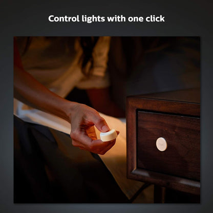 Philips Hue Wall Tap Dial Light Switch, Portable, White - 1 Pack - Requires Hue Lights and Hue Bridge - Smart Home - Easy, No-Wire Installation