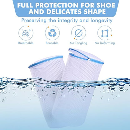 2 Pack Shoes Wash Bags, Shoe Washing Machine Bag, shoe laundry bag