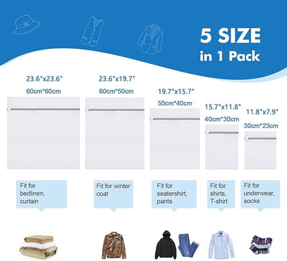 5Pcs Laundry Bags Mesh Wash Bags, Delicate Laundry Bags