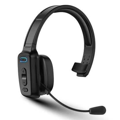 Bluetooth Headset, 60hrs AI Noise Canceling V5.2 Over Head Headphones, Single Ear Trucker Wireless Headset with Mic, Mute Button, Multipoint, for Phones PC Computer Truck Driver Office Work - Black