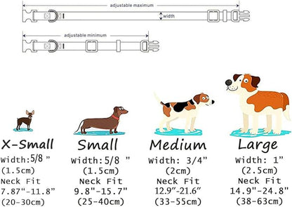 Mihqy Dog Collar with Bohemia Floral Tribal Geometric Patterns - Soft Ethnic Style Collar Adjustable for Small Medium Large Dogs (White Flower,L)