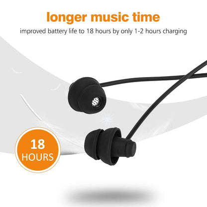 GOOJODOQ Bluetooth Sleeping Headphones Bluetooth 4.2 Wireless Soft in-Ear Sleeping Earbuds, 18 Hours Music time, Wireless Sleep Headsets for Insomnia, Side Sleeper, Gym, Relaxation and Sports-Black