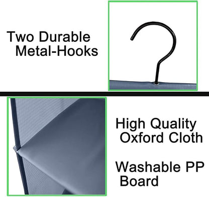Hanging Closet Organizer and Storage 3-Shelf, Easy Mount Foldable Hanging