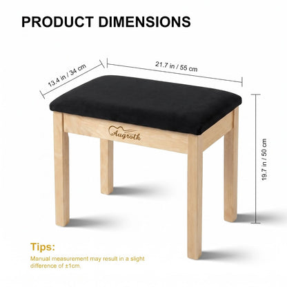 Augioth Solid Wood Piano Stool, Beech Piano Bench with Storage, Non-Composite Wood Board Piano Bench, Solid Wooden Keyboard Bench Piano Bookcase Stool Chair（Burlywood）
