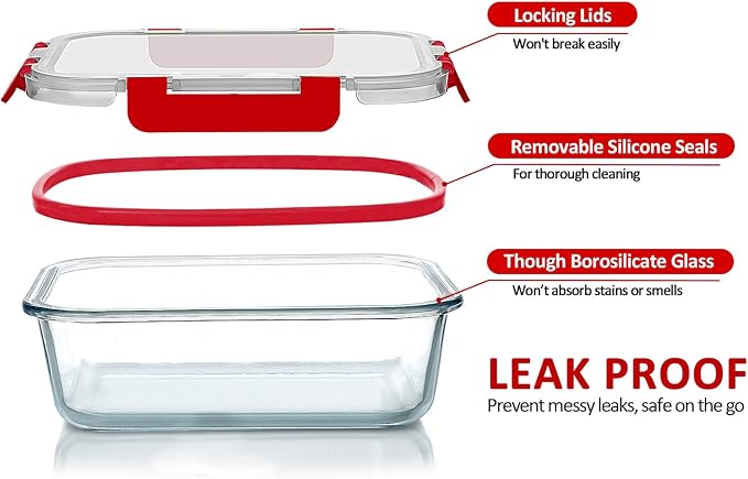 M MCIRCO 24-Piece Glass Food Storage Containers