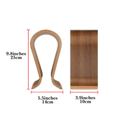 Linkidea Wooden Omega Headphones Stand/Wooden Headphone Hanger/Wood Headset Holder/Omega Earphone Desk Display Hanger - Wooden Headsets Walnut Finish