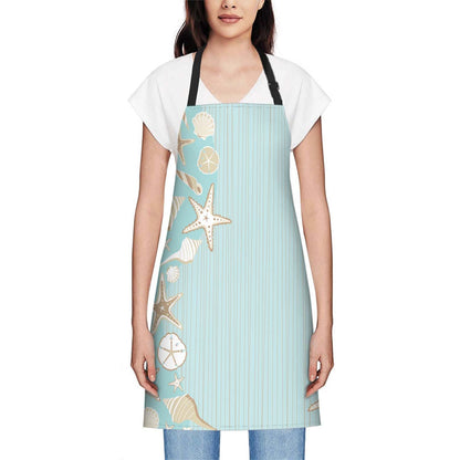 oFloral Seashell Beach Party Apron - Cook & Serve, BBQ & Catering Bib