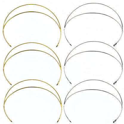 FKUMLUN 6 Pack 2 Layer Metal Gold Crown Headwear Wedding Headpiece Costume Headdress for Masquerade Cosplay Party Tiara Hair Hoops DIY Craft