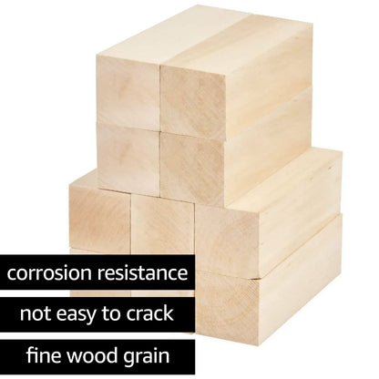 ACXFOND 10 Pack Basswood Carving Blocks, 4x2x2 inch Unfinished Bass Wood Blocks for Wood Carving, Arts, Crafts, Class, Christmas DIY Supplies