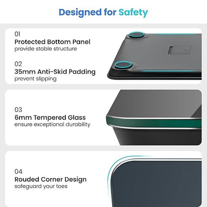 Etekcity Scale for Body Weight, Digital Bathroom Scales for People, Most Accurate to 0.05lb, Bright LED Display & Large Clear Numbers, Upgraded Quality for the Elderly Safe Home Use, 400 lbs