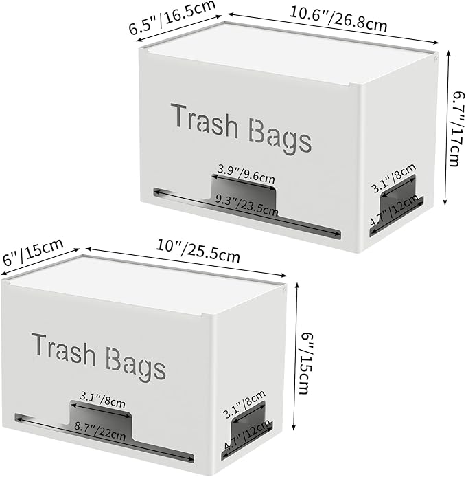 2-Pack Trash Bag Holder Dispenser, Stackable Garbage Bag Dispenser, Extra Large