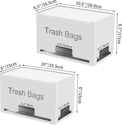 2-Pack Trash Bag Holder Dispenser, Stackable Garbage Bag Dispenser, Extra Large
